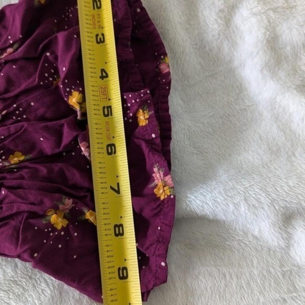 Old Navy Womens Purple Floral Ruffle Sleeve Shift Dress Large Plum Boho Tunic - Picture 7 of 9